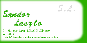 sandor laszlo business card
