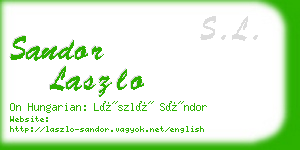 sandor laszlo business card